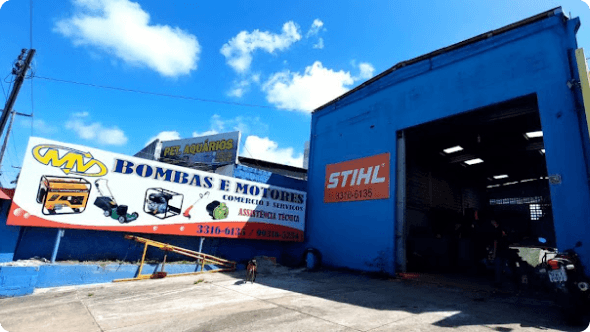 Fachada da loja MV Bombas em Maceió-AL